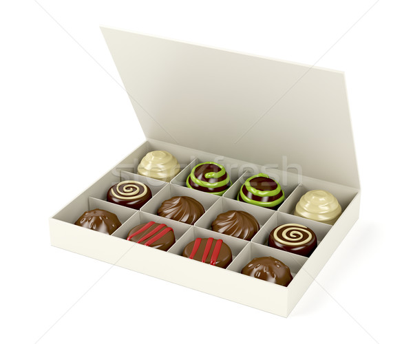 Stok fotoğraf: Kutu · çikolata · hediye · kutusu · gıda · grup