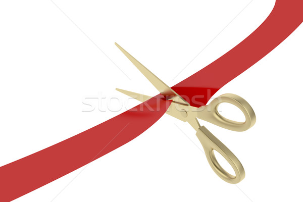 Cutting red ribbon Stock photo © magraphics