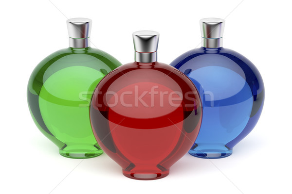 Tres licor botellas blanco diferente colores Foto stock © magraphics