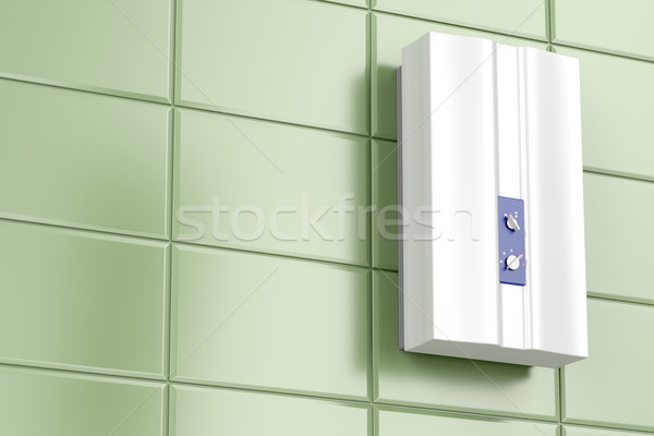 Stockfoto: Water · verwarming · badkamer · muur · gas · elektrische