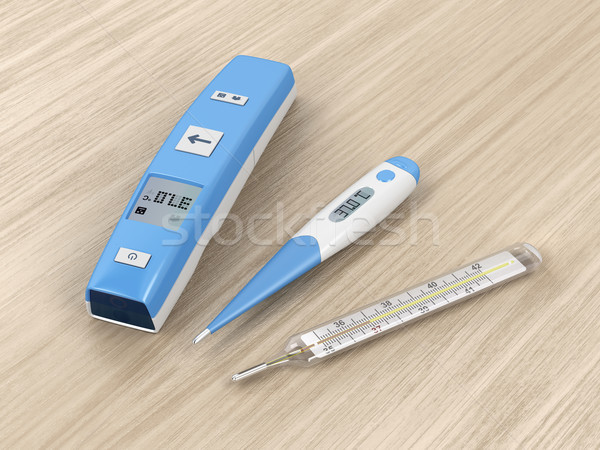 Different types of medical thermometers Stock photo © magraphics