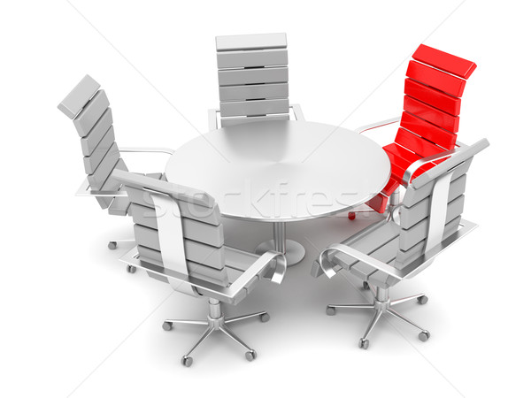Patron fauteuil rouge autre gris bureau [[stock_photo]] © magraphics