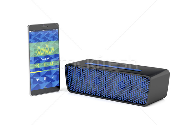 Okostelefon bluetooth hangszóró játszik zene mobil Stock fotó © magraphics