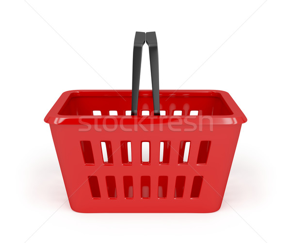 Piros bevásárlókosár üres fehér vásárlás bolt Stock fotó © magraphics