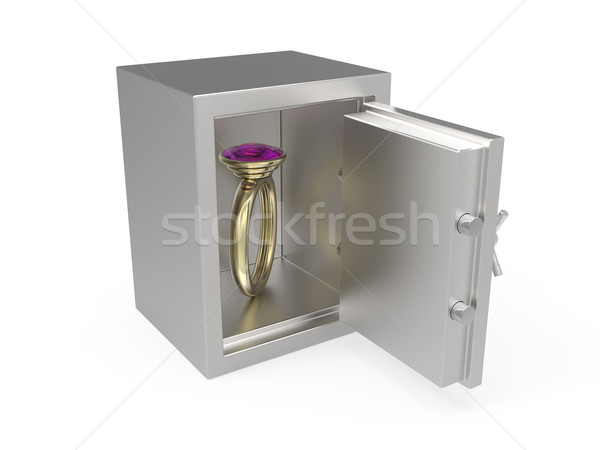 безопасной кольцо с бриллиантом сильный металл безопасности банка Сток-фото © magraphics