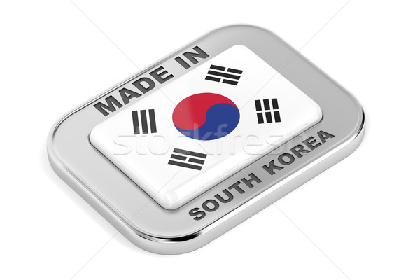 Corea del Sud badge argento bianco segno pulsante Foto d'archivio © magraphics