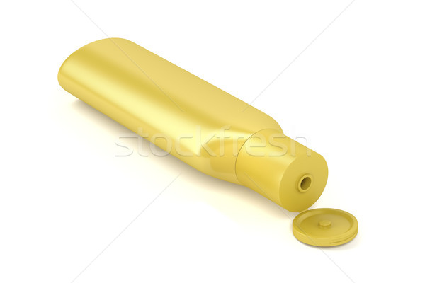 Amarelo plástico garrafa cosmético produtos protetor solar Foto stock © magraphics