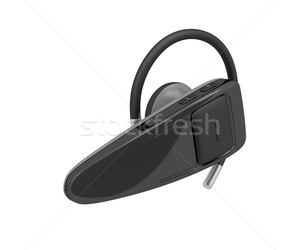 Bluetooth setul cu cască izolat alb telefon microfon Imagine de stoc © magraphics