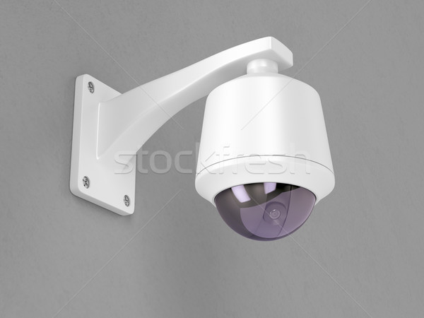 Kuppel Überwachung Kamera angebracht grau Wand Stock foto © magraphics