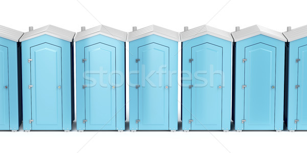 Portable plastic toilets on white Stock photo © magraphics