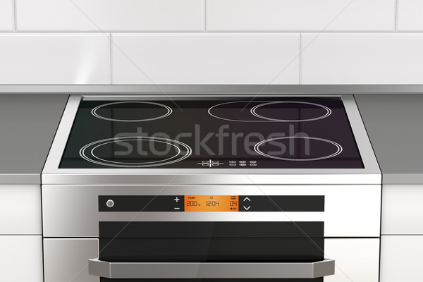 Tűzhely modern elektromos technológia főzés szakács Stock fotó © magraphics