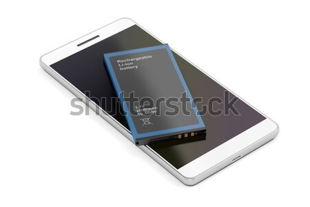 Smartphone baterii biały telefonu technologii Zdjęcia stock © magraphics