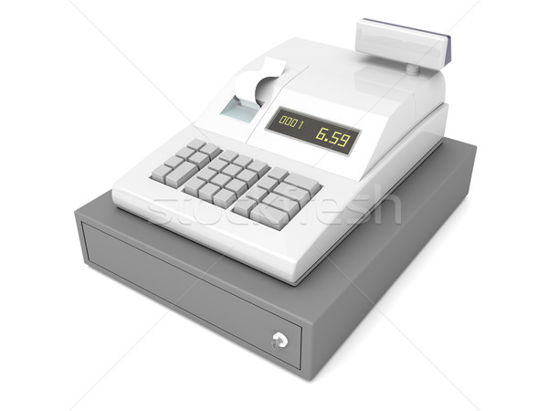 Registratore di cassa bianco chiuso cassetto business finanziare Foto d'archivio © magraphics