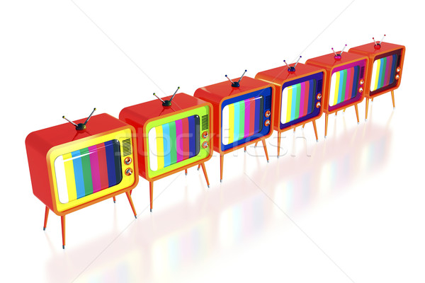Orange retro tv's Stock photo © magraphics