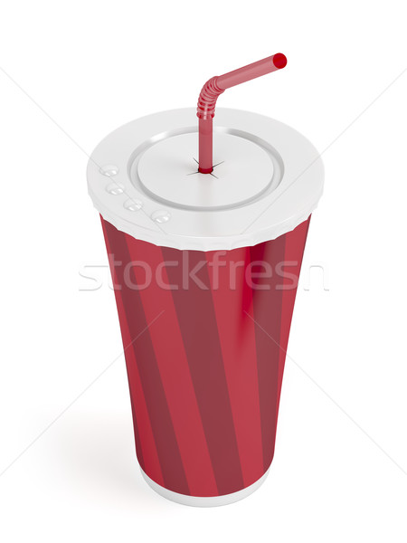Paper cup with bendable straw Stock photo © magraphics