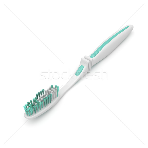 [[stock_photo]]: Brosse · à · dents · blanche · bouche · propre · plastique · objet