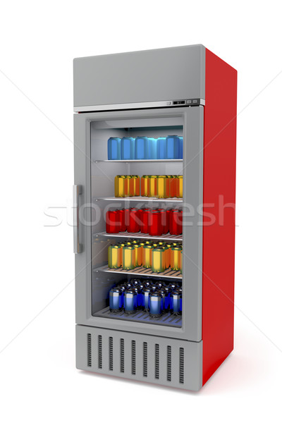 Frigo marché plein verre boire rouge [[stock_photo]] © magraphics