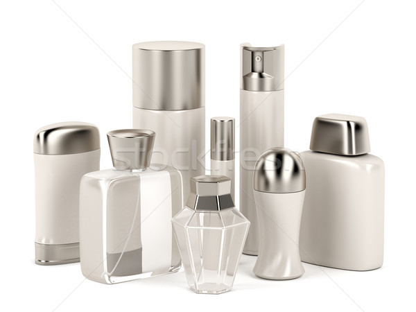 Stockfoto: Groep · cosmetische · producten · ingesteld · witte · vrouw