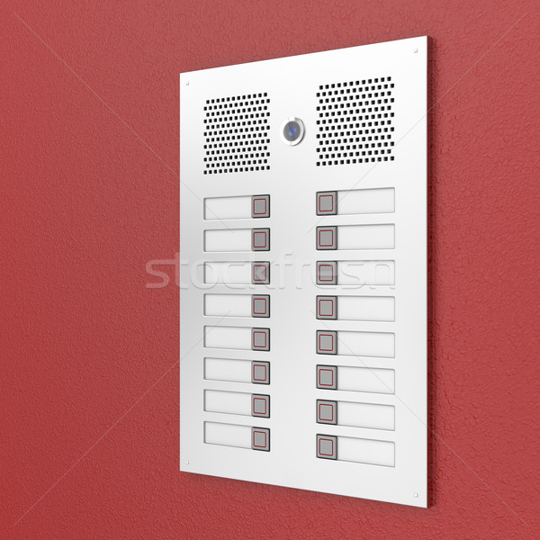 Rojo pared edificio puerta metal Foto stock © magraphics