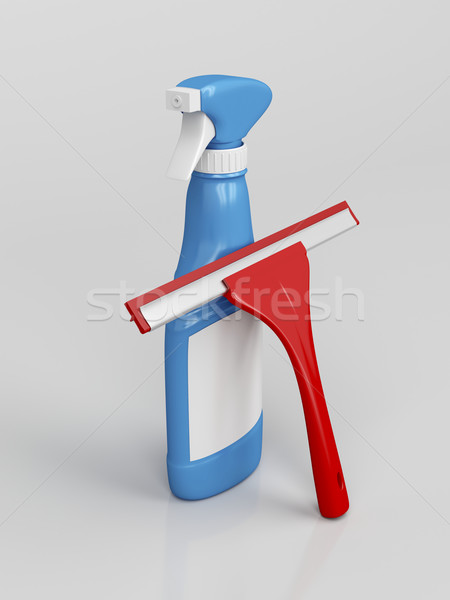 Squeegee and spray bottle Stock photo © magraphics
