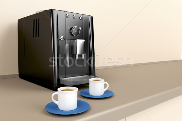 Espresso macchina cucina automatico due Foto d'archivio © magraphics