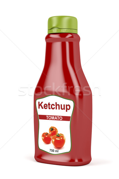 Ketchup fles witte plastic snel container Stockfoto © magraphics