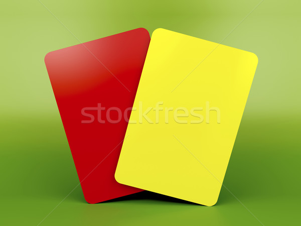 Rouge jaune cartes vert football carte [[stock_photo]] © magraphics