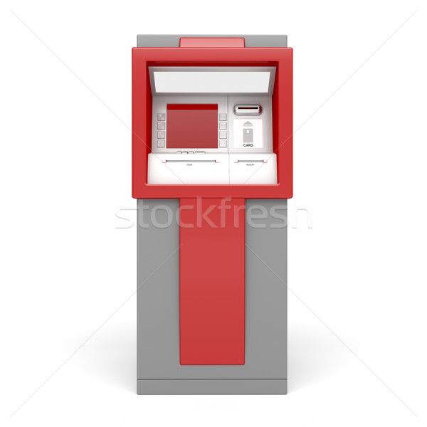 Bankautomata fehér 3d illusztráció elöl kilátás technológia Stock fotó © magraphics