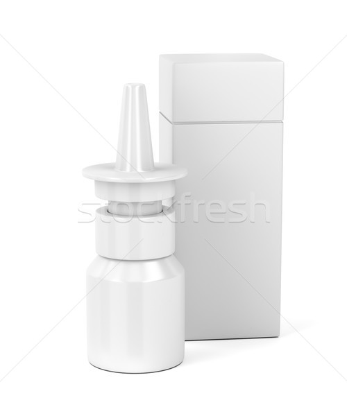 White nasal spray bottle and plastic box Stock photo © magraphics