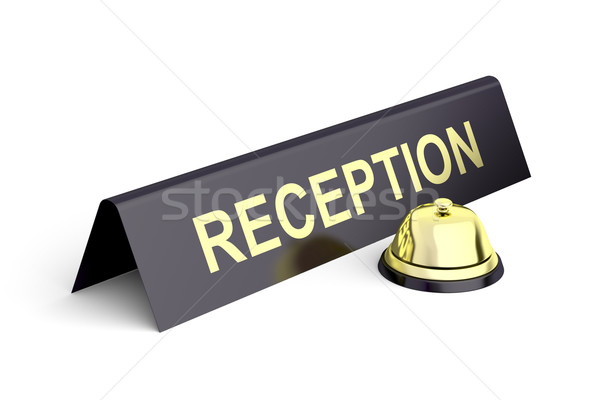 Hotel receptie goud bel teken ring Stockfoto © magraphics