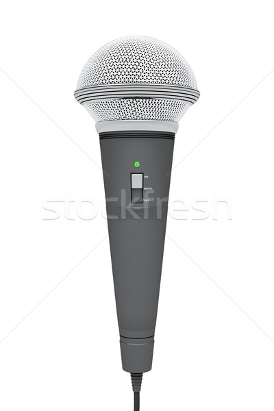 Mikrofon yalıtılmış beyaz 3D görüntü konuşmak Stok fotoğraf © magraphics