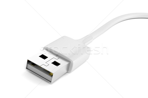 Usb kabel witte draad plug Stockfoto © magraphics