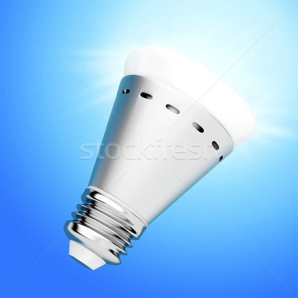 LED bulb on blue background Stock photo © magraphics