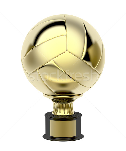 Ouro voleibol troféu isolado branco praia Foto stock © magraphics