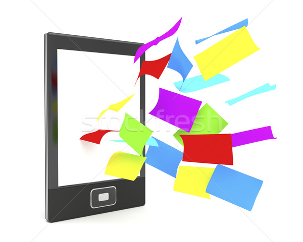 E-book reader with colorful papers Stock photo © magraphics