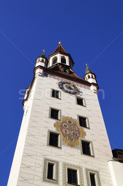 Barrio antiguo sala Munich Alemania cuadrados reloj Foto stock © magraphics