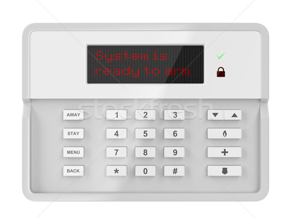 Alarma panel de control aislado blanco casa casa Foto stock © magraphics