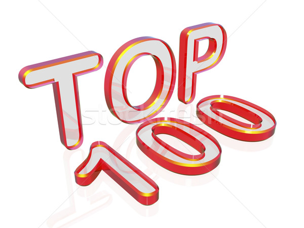 Top 100 3D-Text isoliert weiß Verkauf Stock foto © magraphics