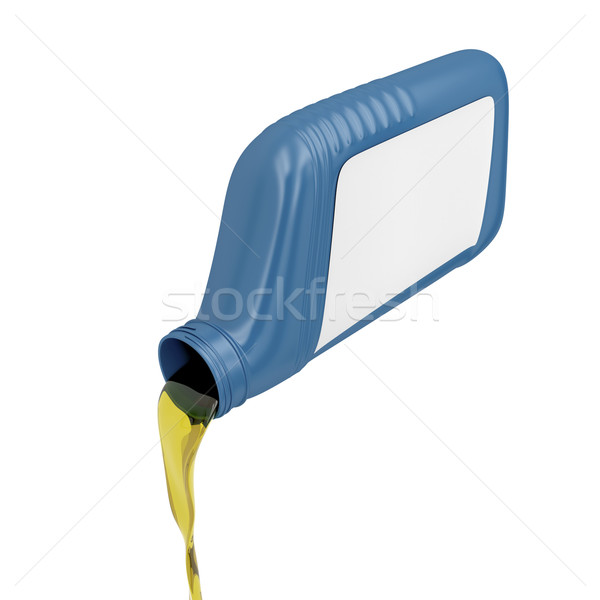 Gießen Öl Kunststoff Flasche isoliert weiß Stock foto © magraphics
