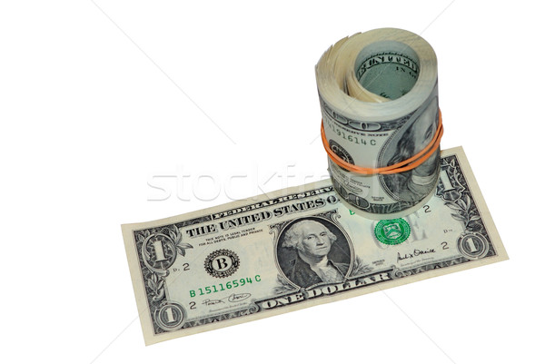 Stockfoto: Pack · bankbiljet · geïsoleerd · witte · pad · geld