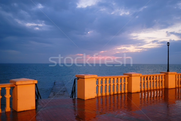 Rakpart szürkület fény háttér éjszaka napfelkelte Stock fotó © mahout