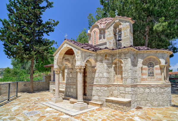 Wenig Kirche Dorf Zypern orthodox Wand Stock foto © mahout