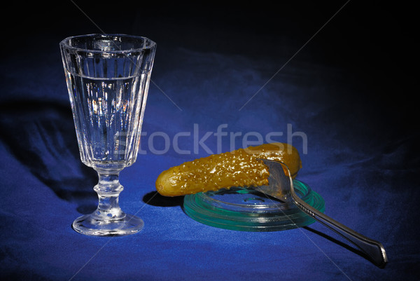 Vodka and pickled cucumber Stock photo © mahout