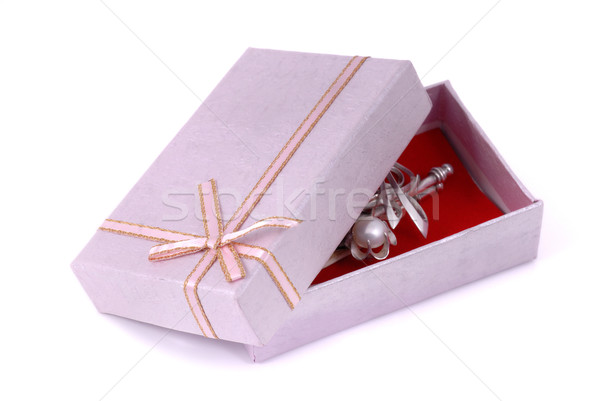 Jewelry gift box wrapped isolated Stock photo © mahout