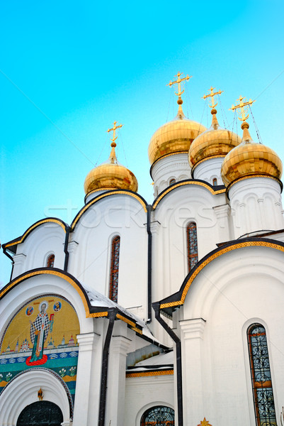 Oro ortodoxo iglesia ruso construcción azul Foto stock © mahout