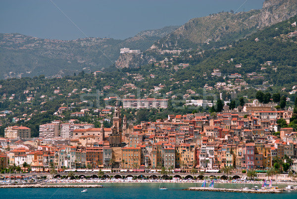 Medieval town Menton in french riviera Stock photo © mahout