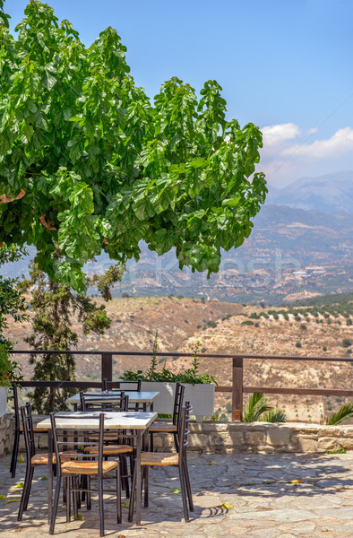 Stockfoto: Cafe · terras · bergen · landschap · mooie