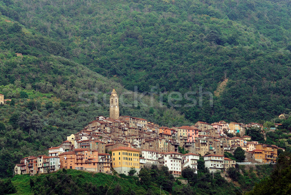 Panoramic view of town Castel Vittorio in Liguria Italy Stock photo © mahout