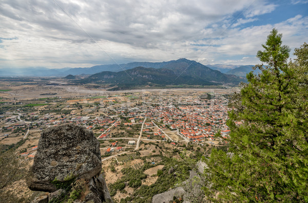 Aerial view of small town in Greece Stock photo © mahout