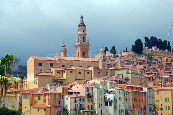 Old town and Saint-Michel church in Menton. French Azure coast Stock photo © mahout